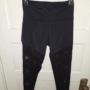 Onzie Flow Black High Waist Mesh Athletic Workout Leggings - Women's Size S/M